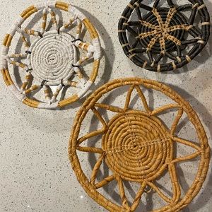 3 Urban Outfitters Woven Wall Baskets